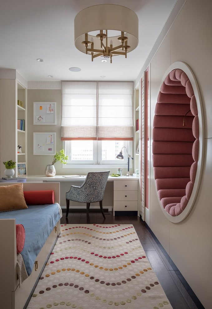 encimera empotrada en mueblesMuebles empotrados para habitación infantil de niña