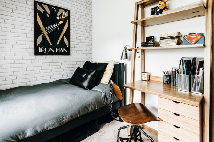 escritorio en un interior estilo loft
