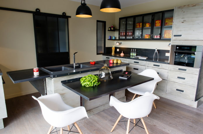 Mesa plegable en estilo loft