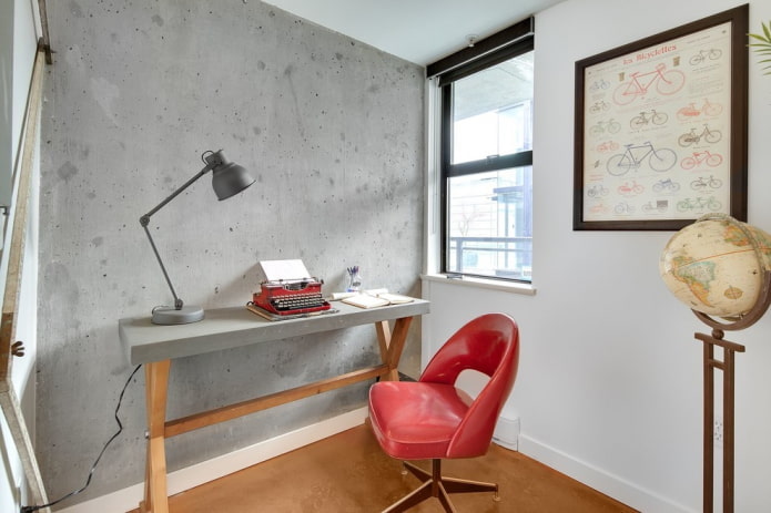 escritorio en un interior estilo loft