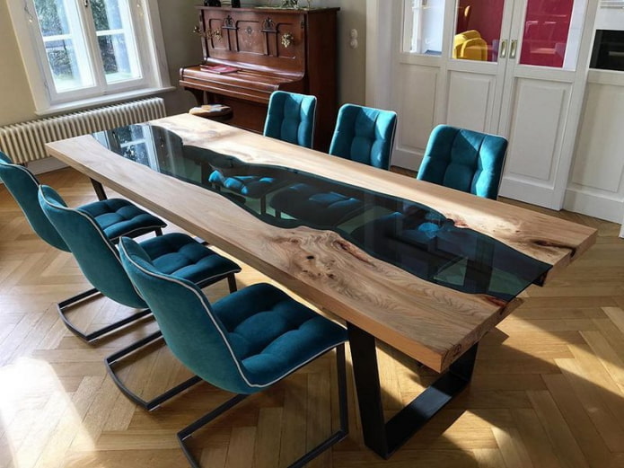 Mesa de río en un interior estilo loft
