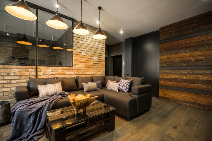 Mesa wengué en un interior de estilo loft
