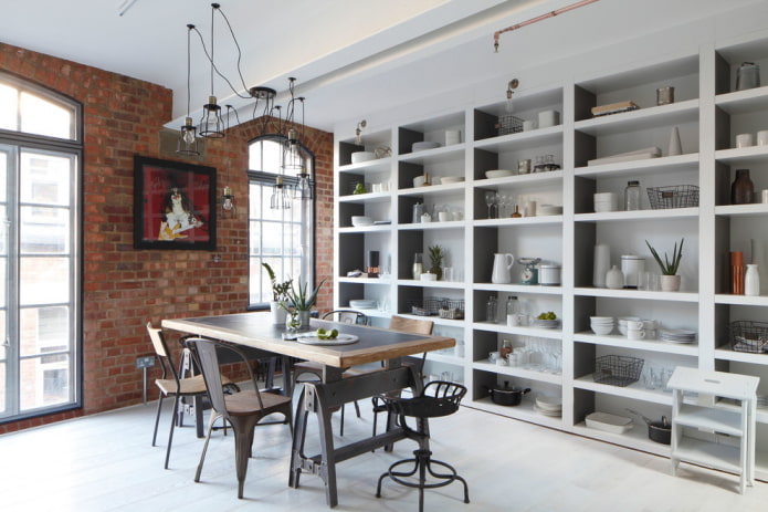 Mesa de comedor estilo loft
