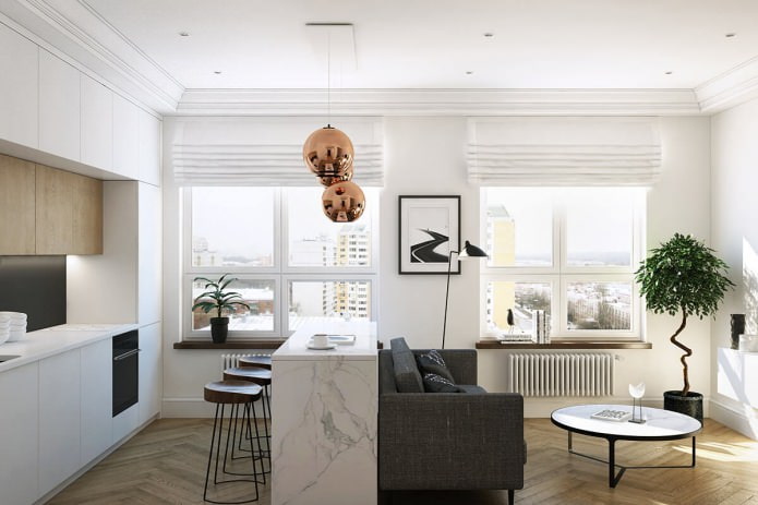 Diseño de un pequeño estudio de 35 m².