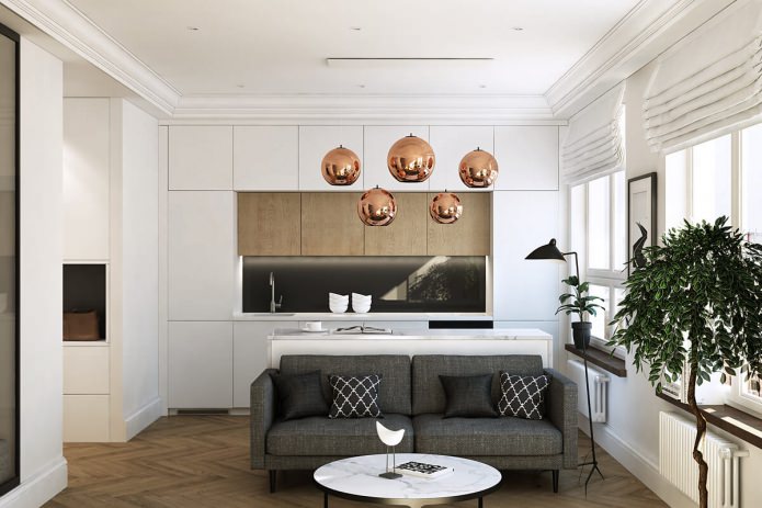 Diseño de un pequeño estudio de 35 m².