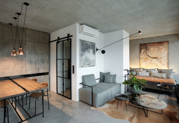 acabado de estudio en estilo industrial