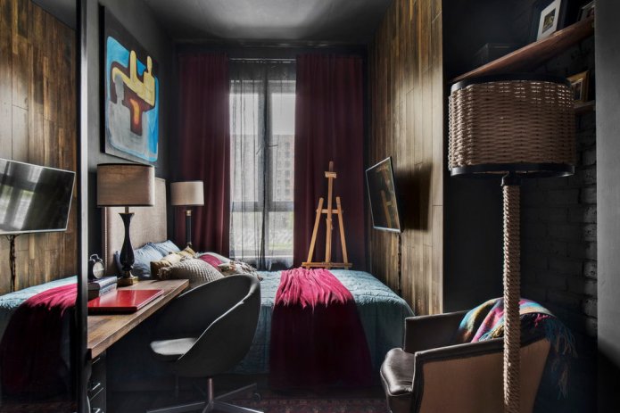 habitación de color oscuro