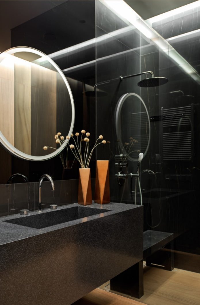 iluminación del espejo en el baño