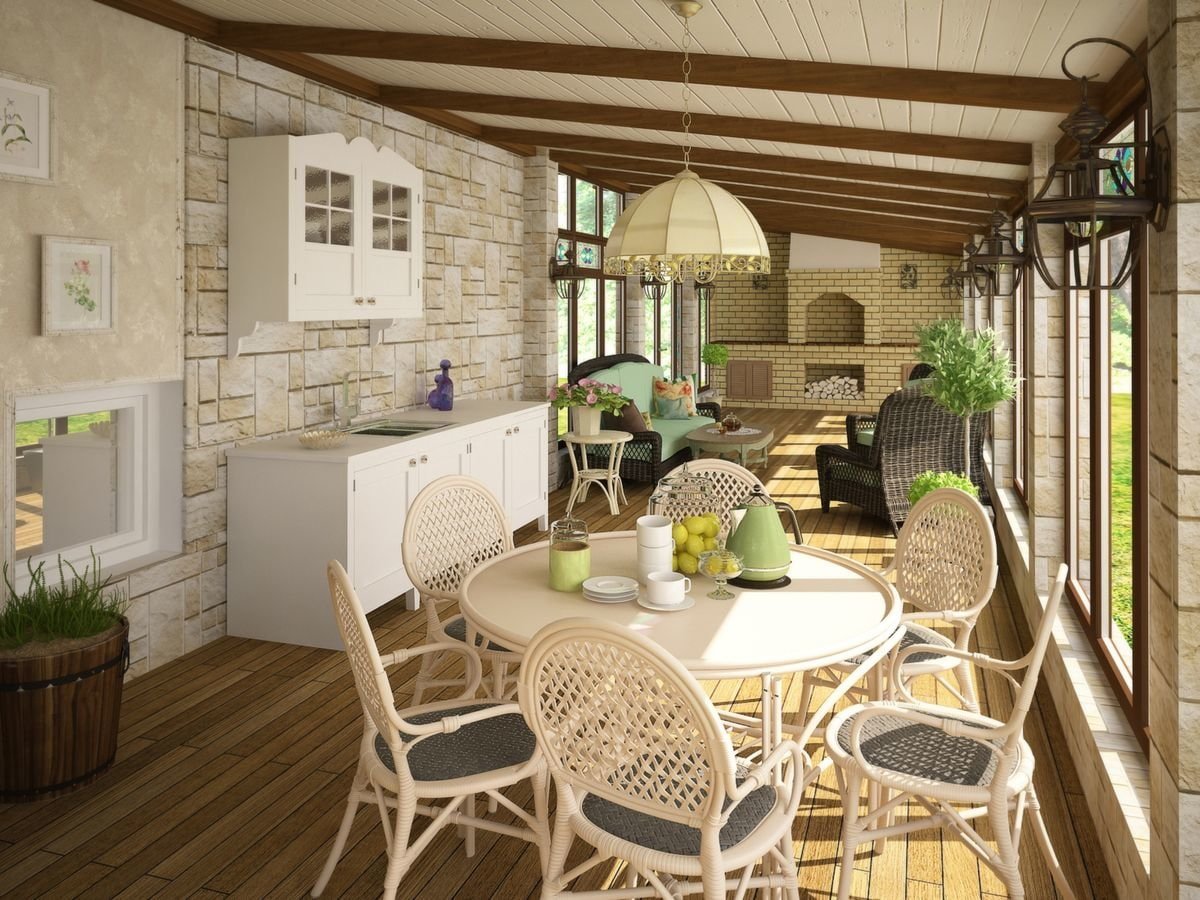 interior acogedor de la terraza