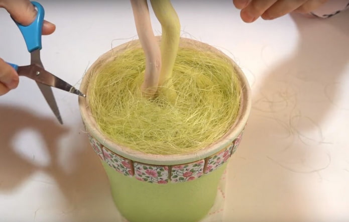 Decoración con cinta de sisal