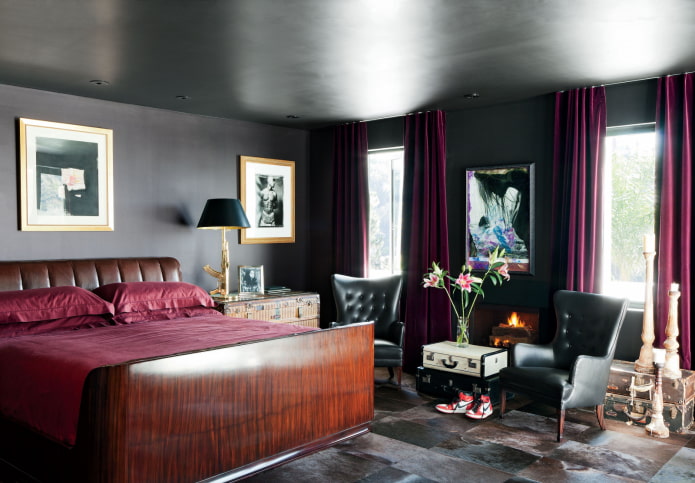 combinación marsala con negro