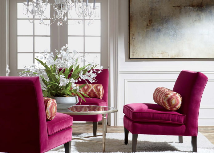 muebles de terciopelo burdeos