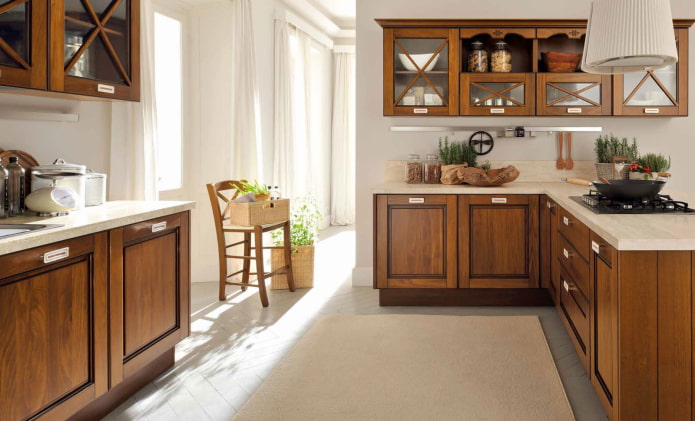 cocina color nogal