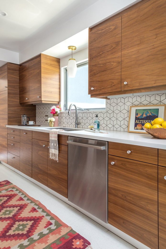 cocina de madera en estilo escandinavo
