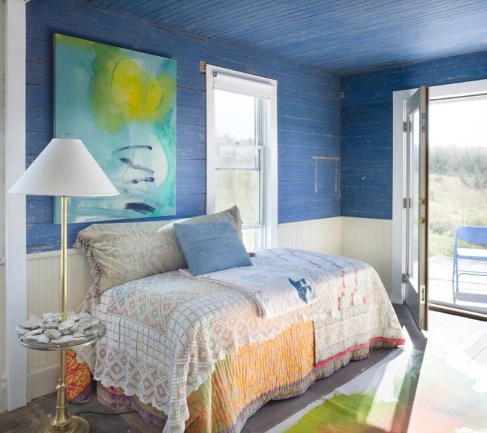 Techo azul de madera