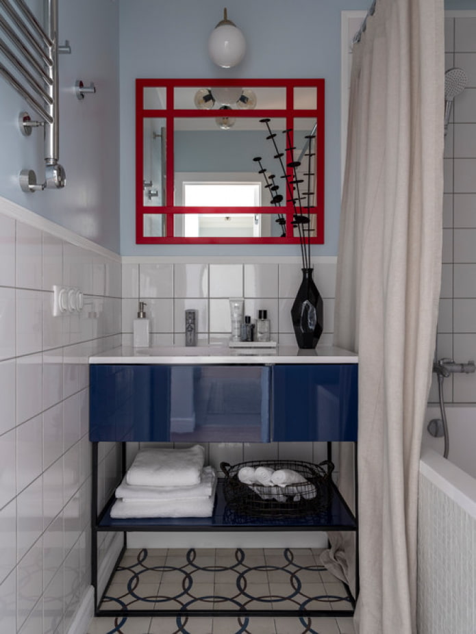 combinación azul y rojo