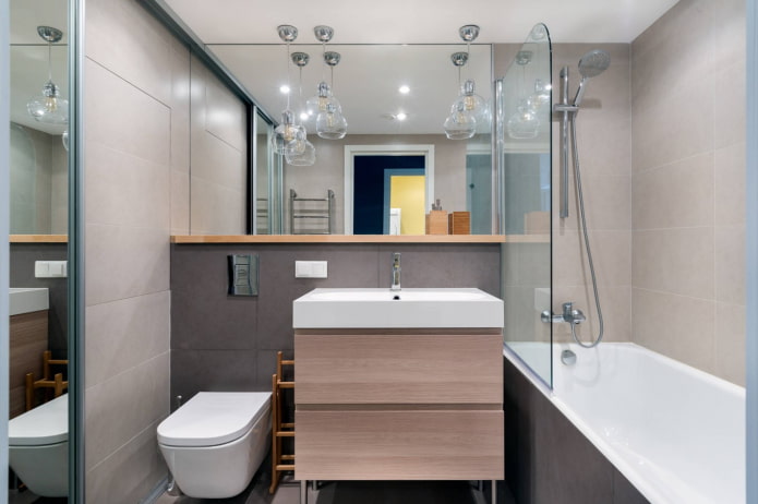 combinación de gris y beige