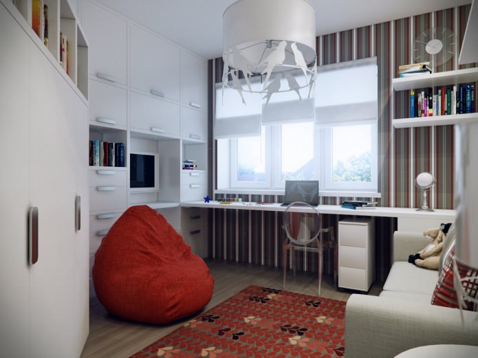 combinación de colores de pared, suelo y techo para techos bajos