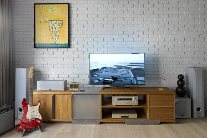 Mueble de TV de suelo en el interior
