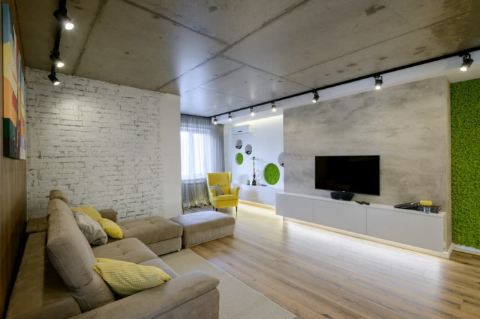 Mueble de TV de pared en el interior
