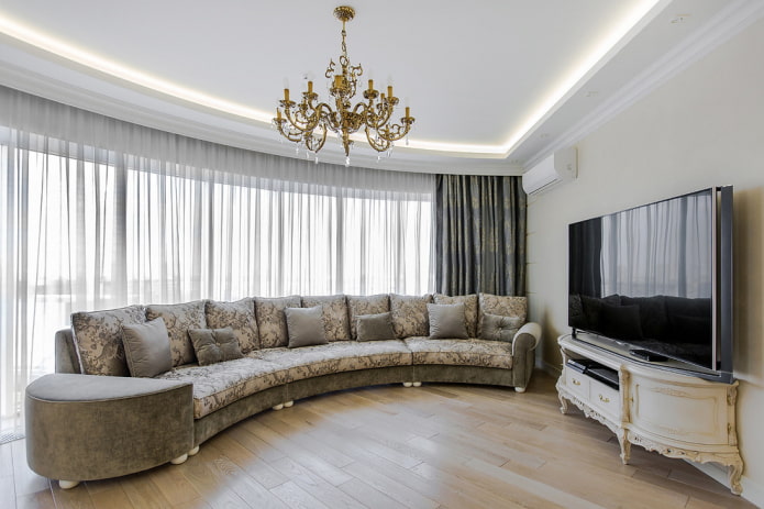 Mueble para TV en un interior de estilo clásico