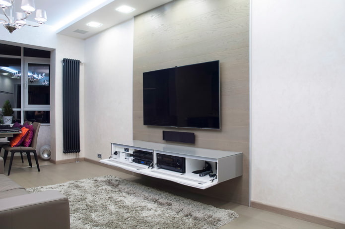 Mueble de TV en un interior de estilo moderno