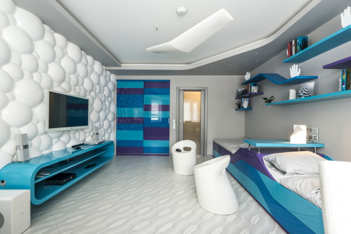 Soporte de TV en el interior de la habitación infantil