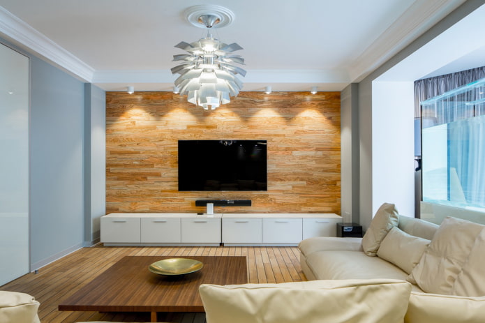 Mueble de TV en un interior de estilo moderno