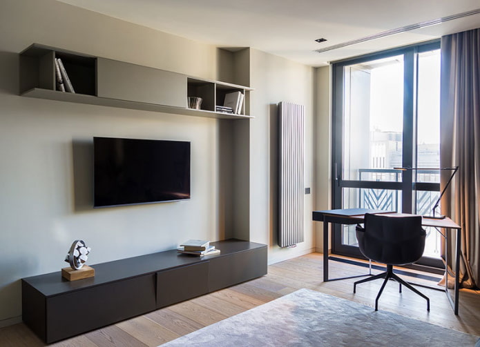 Mueble para TV en un interior minimalista