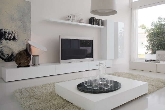 Mueble para TV en un interior minimalista