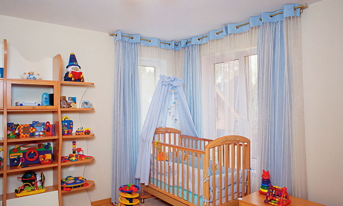 cortinas con ojales en una habitación infantil