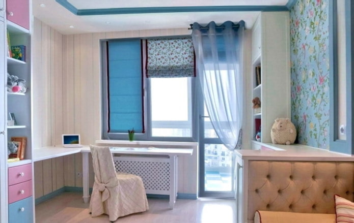 cortina con ojales en una habitación infantil