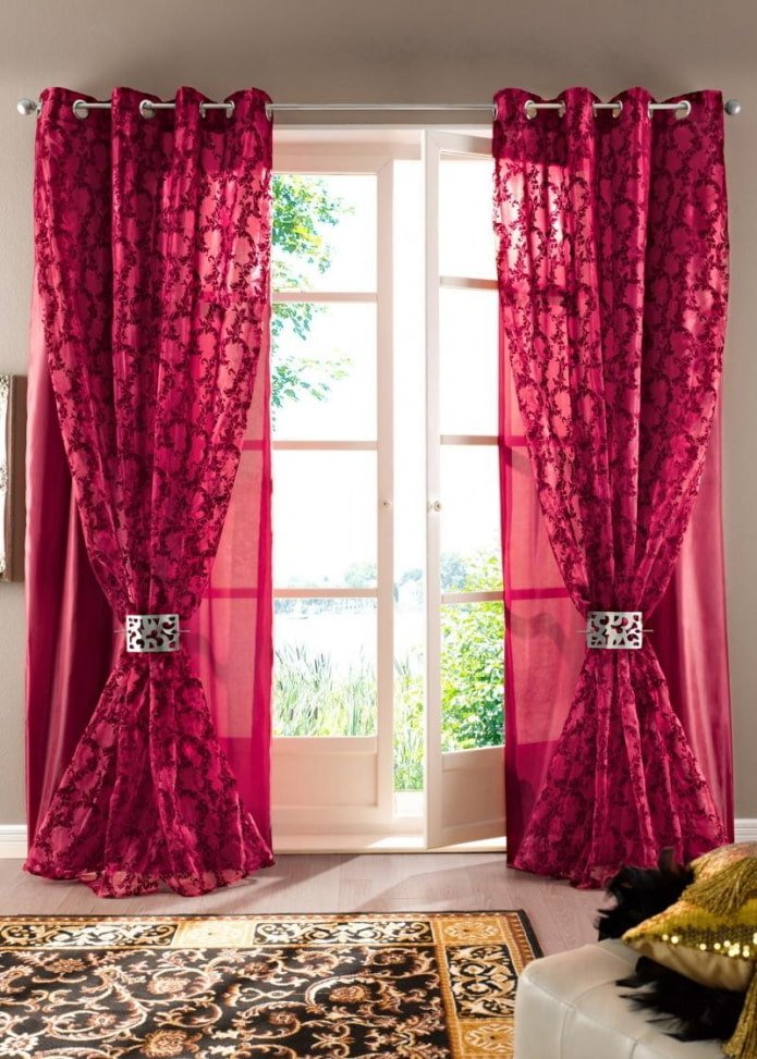 cortinas dobles con ojales