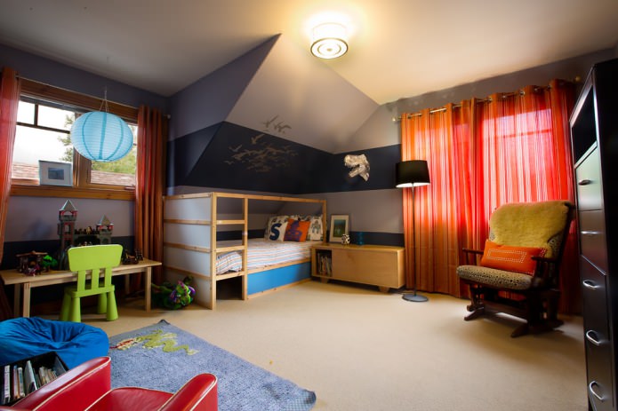 cortinas con ojales en una habitación infantil