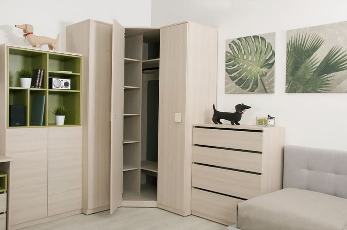 modelo esquinero con puertas batientes en el interior del recibidor