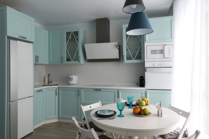interior de cocina en colores claros