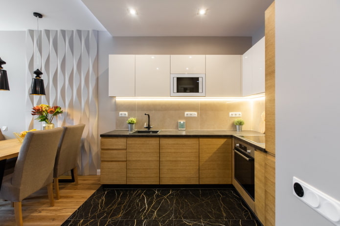 cocina en forma de esquina de estilo moderno