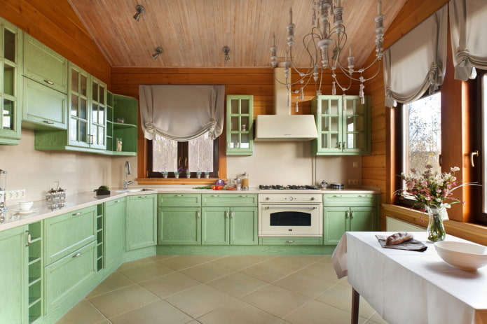cocina esquinera en el interior de una casa particular