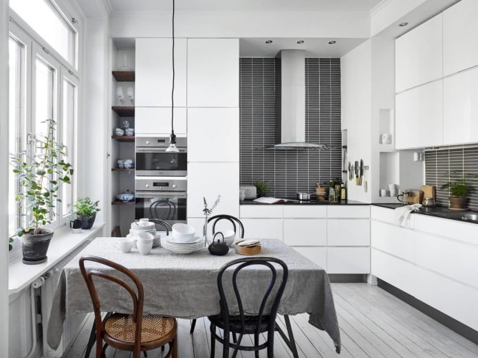 Cocina esquinera de estilo escandinavo