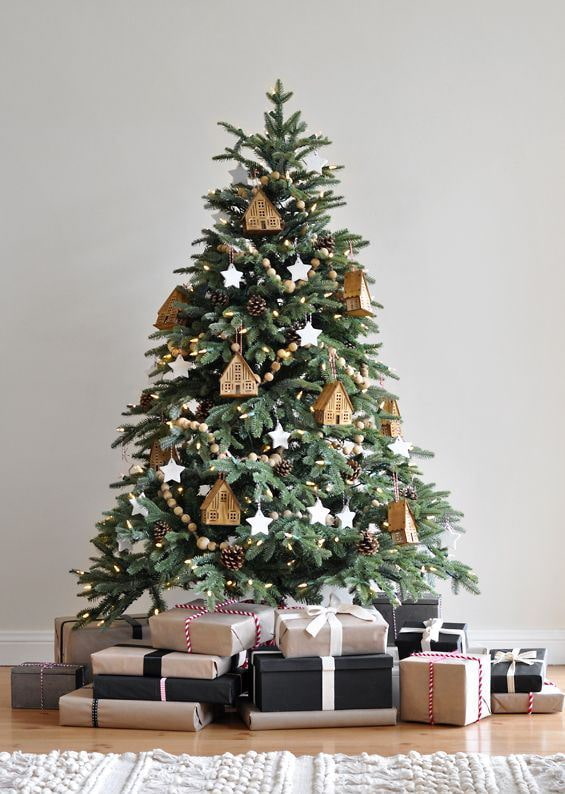 Árbol de Navidad con casas