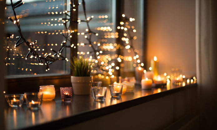 Alféizar con velas