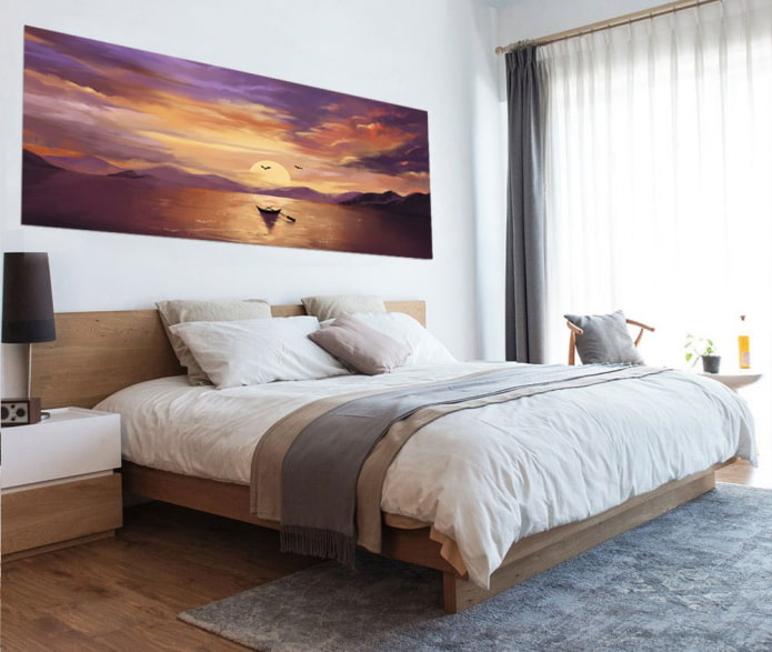 paisaje marino sobre la cama