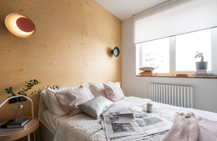 Dormitorio blanco en tonos cálidos