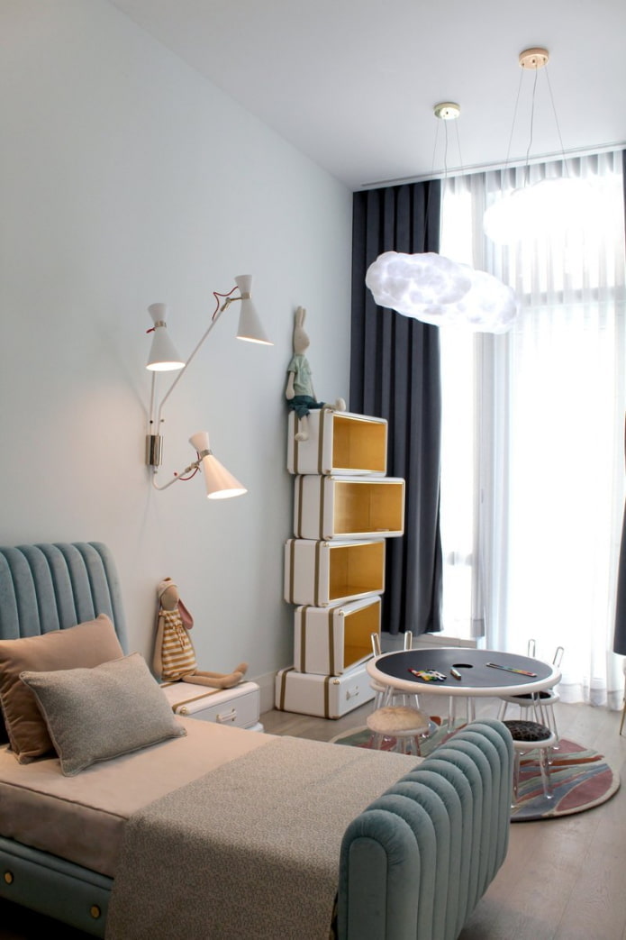 habitación infantil alargada