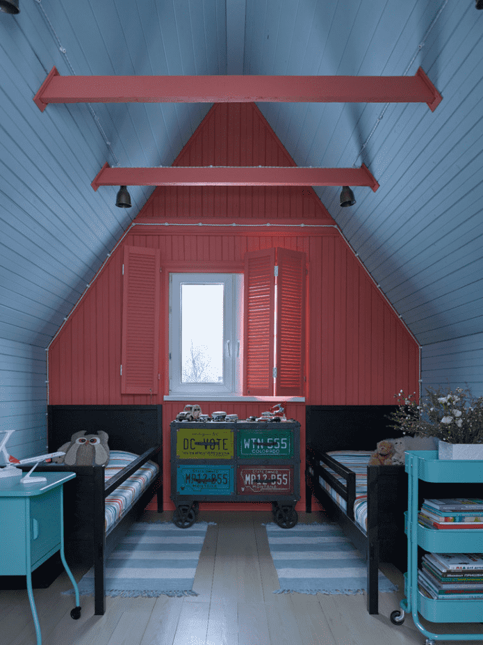 habitación infantil en el ático