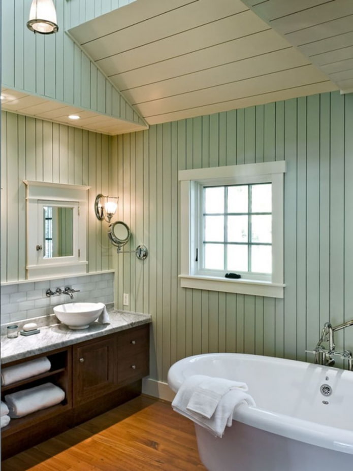 paredes de baño hechas de tablillas