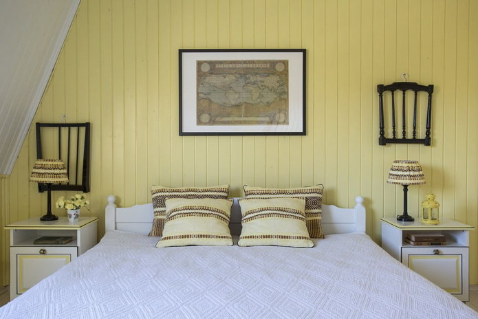 Dormitorio en tonos amarillos