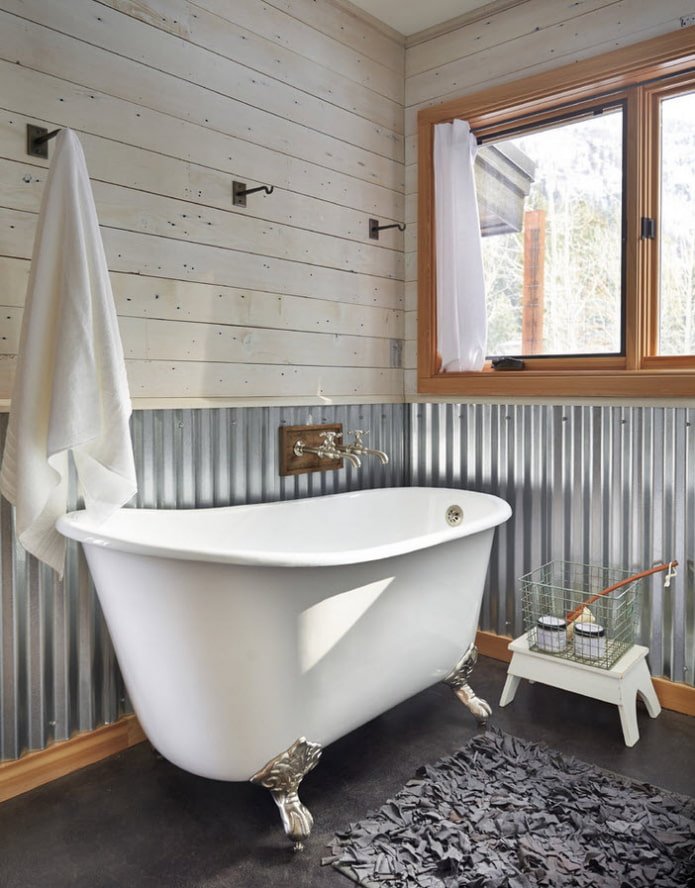 Revestimiento del baño con tablillas
