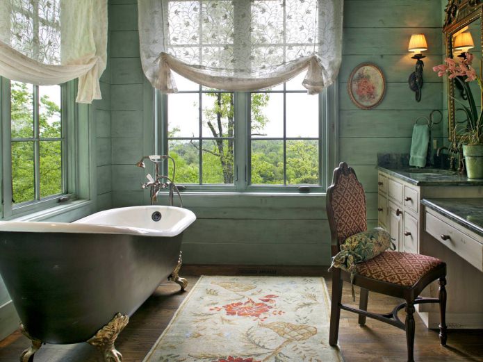 diseño de baño de estilo rural