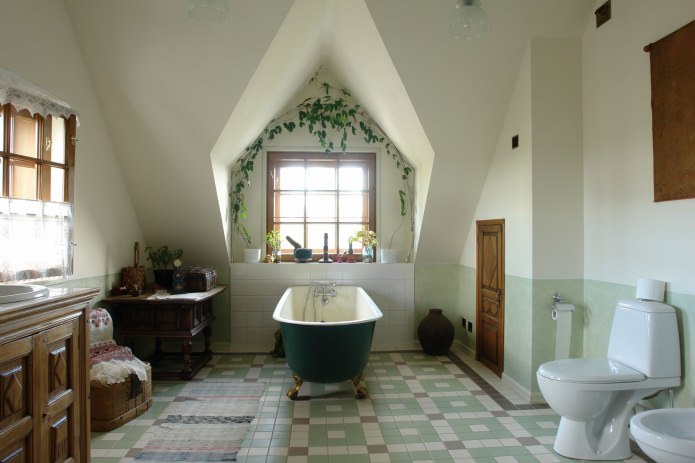 baño de estilo rural